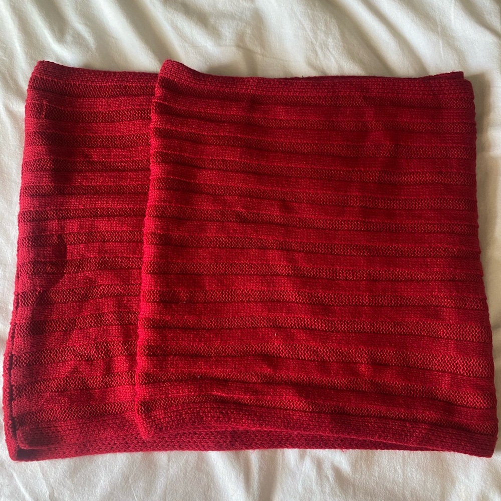 Red Hollister knit infinity scarf
